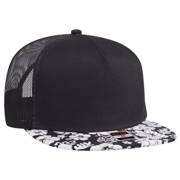 OTTO CAP "OTTO SNAP" 5 Panel Mid Profile Mesh Back Trucker Snapback Hat Thumbnail